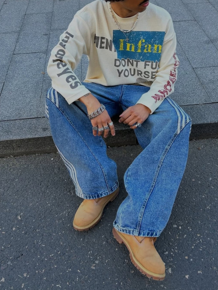 Triple Stripe Barrel Jeans