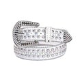 White Dazzle Rhinestone Belt — Silver