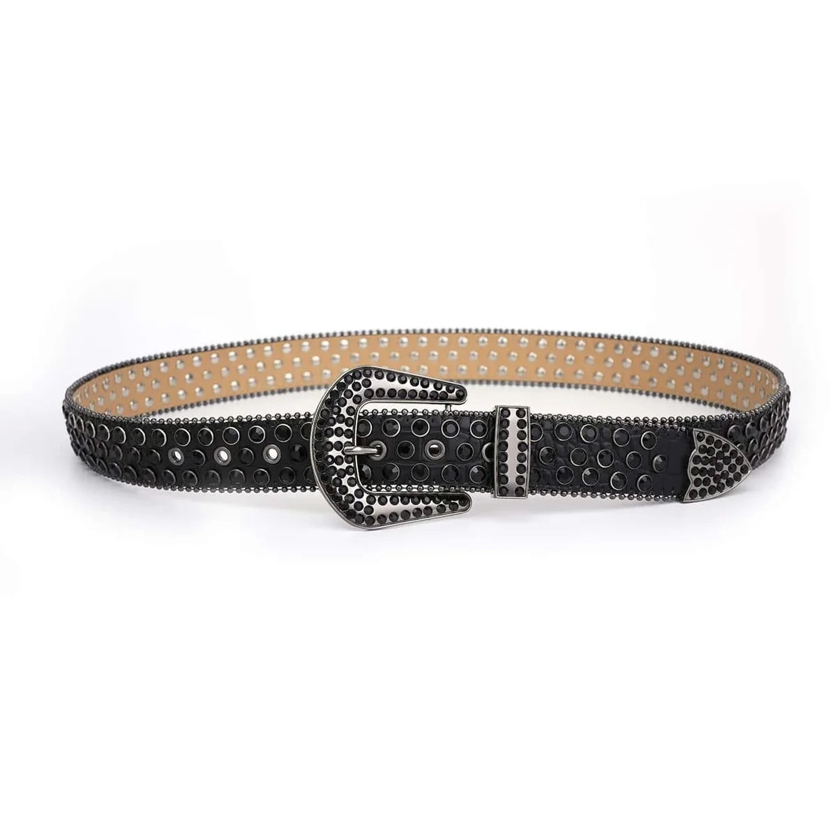 Black Dazzle Rhinestone Belt — Black