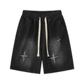 Infinity Cross Denim Shorts — Black Washed