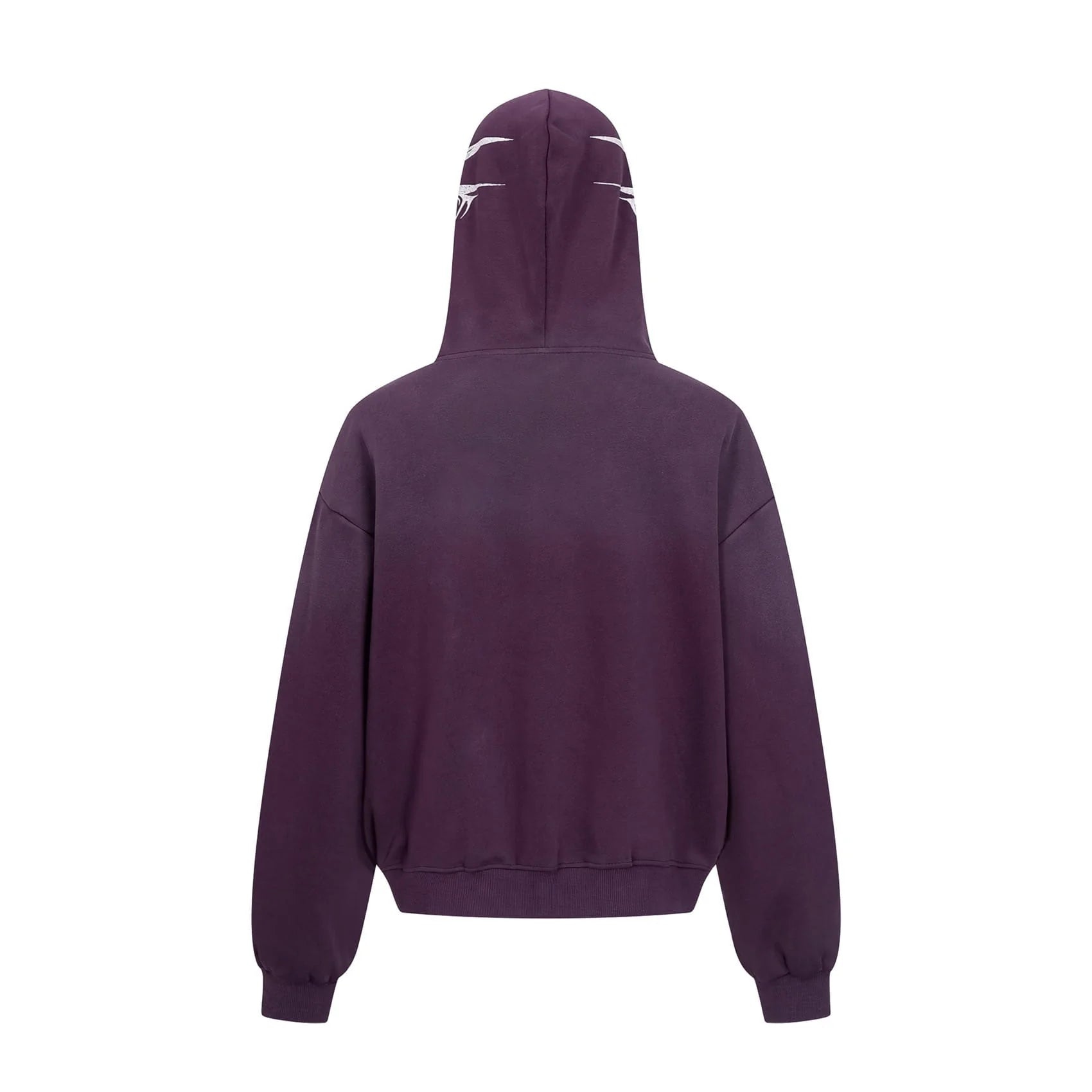 Demon Script Zip Hoodie — Purple