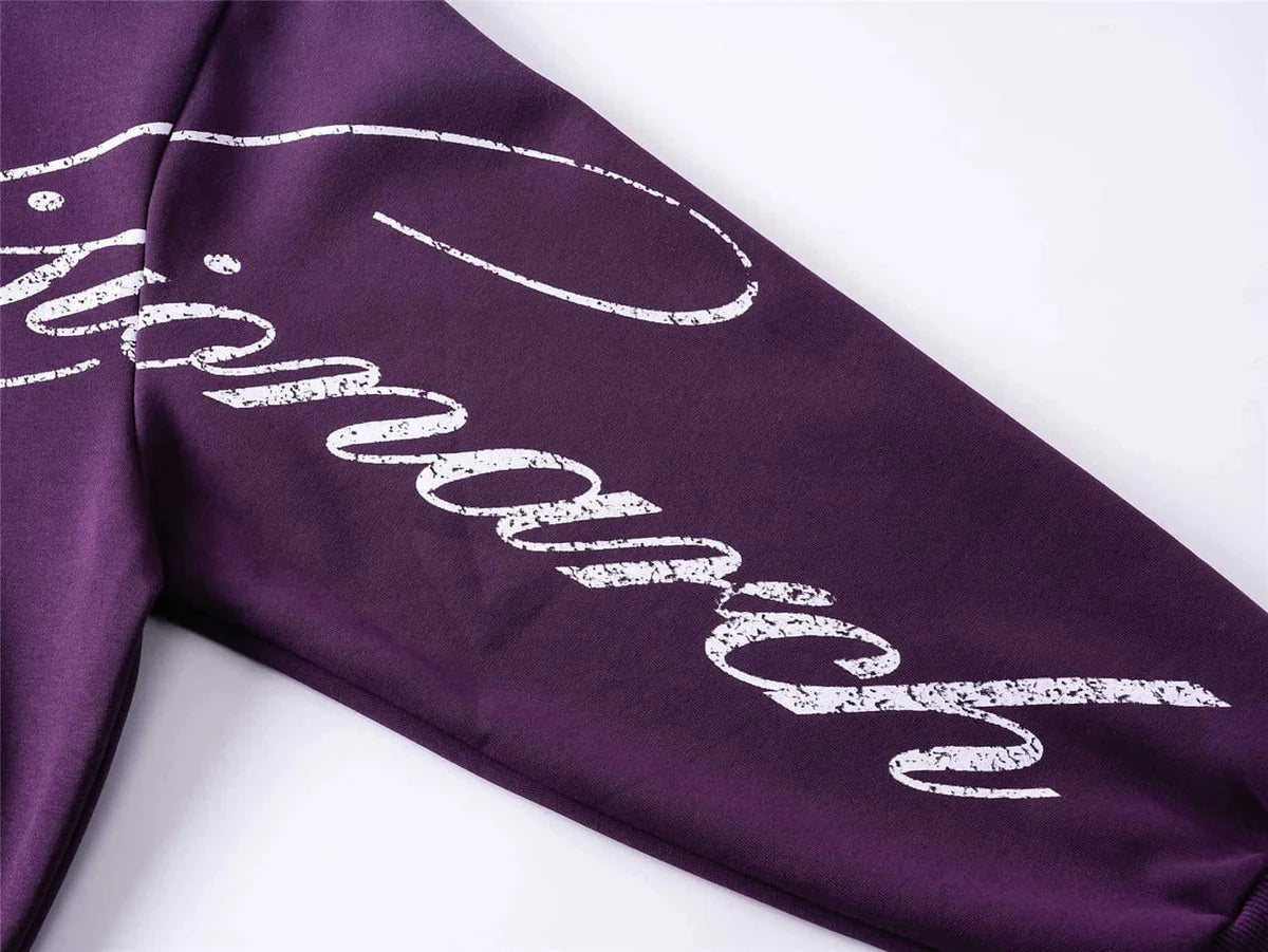 Demon Script Zip Hoodie — Purple