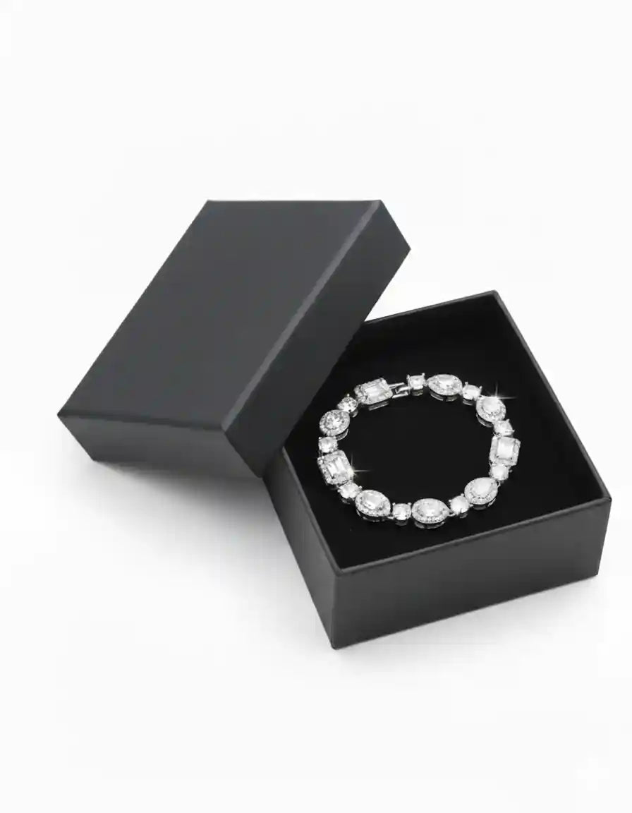 Multi-Shape Halo CZ Tennis Bracelet