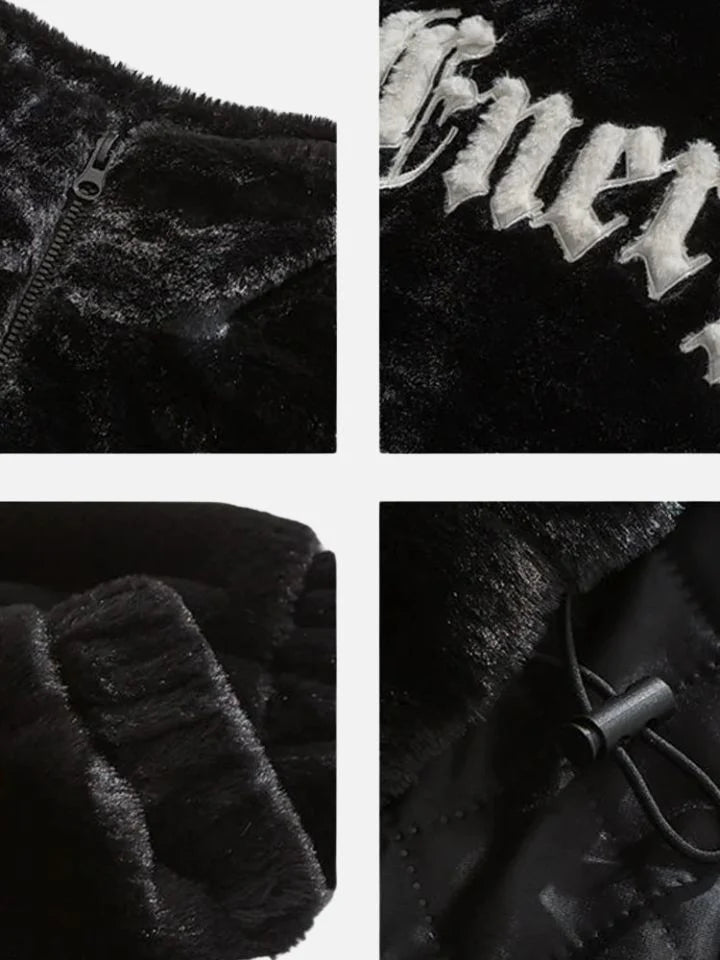 Faux Fur Gothic Embroidery Jacket
