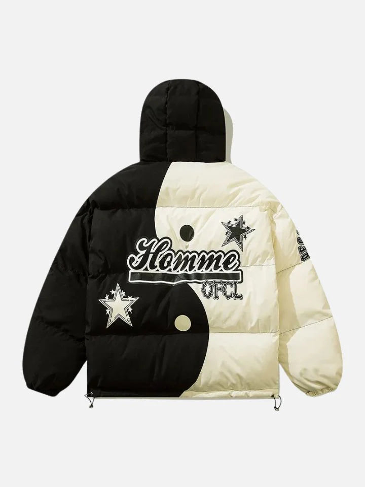 Puffer Bicolor Gothic Hood Jacket