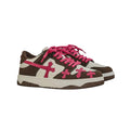 Pink Cross Sneakers — Brown/White