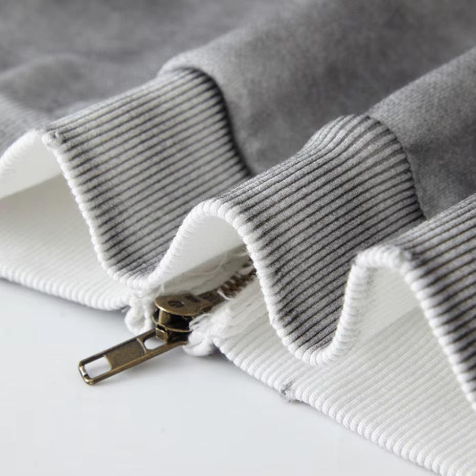 Smoke Wash Zip Hoodie — Grey