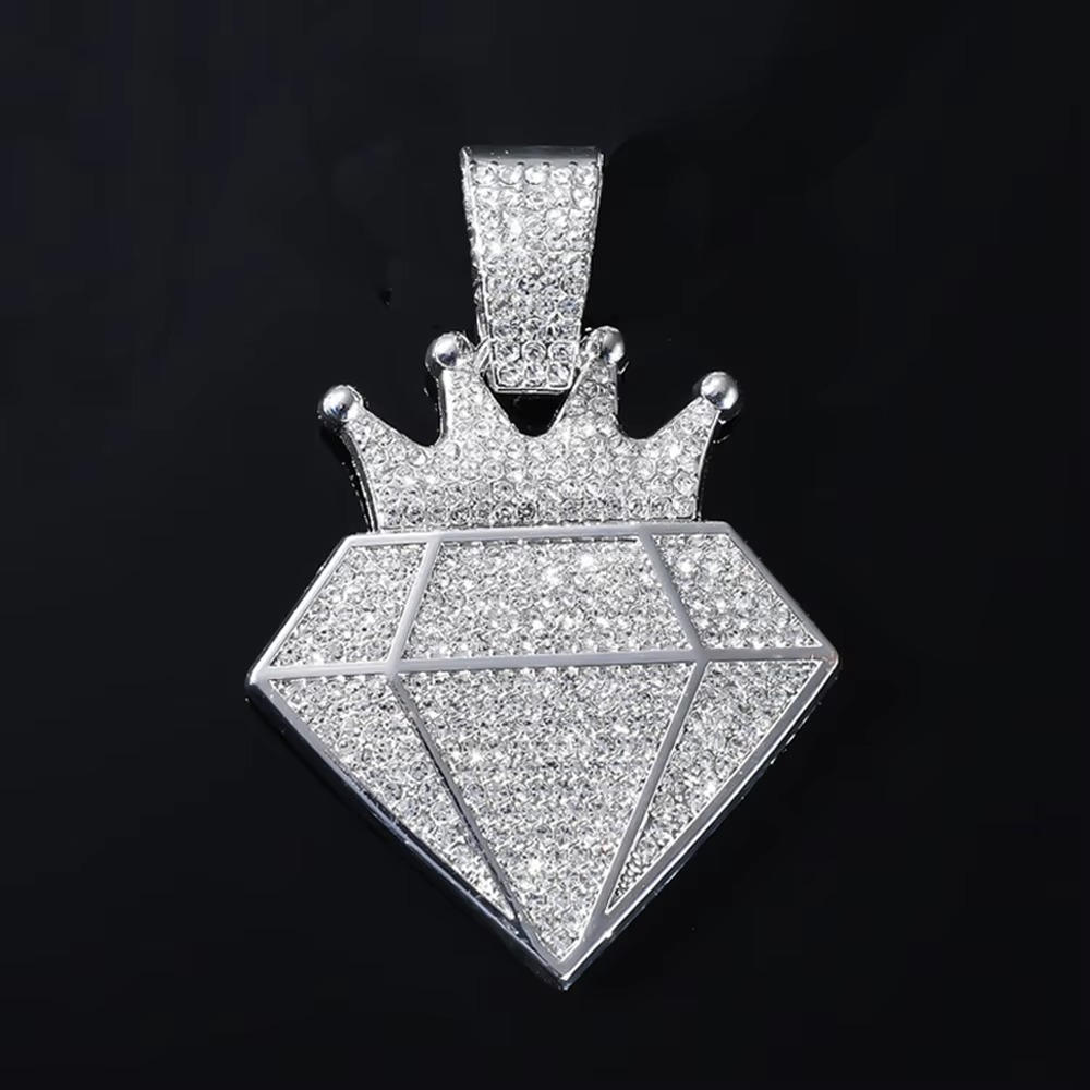 Iced Out Crown Diamond Cuban Link Necklace