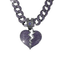 Iced Out Broken Heart Cuban Link Necklace