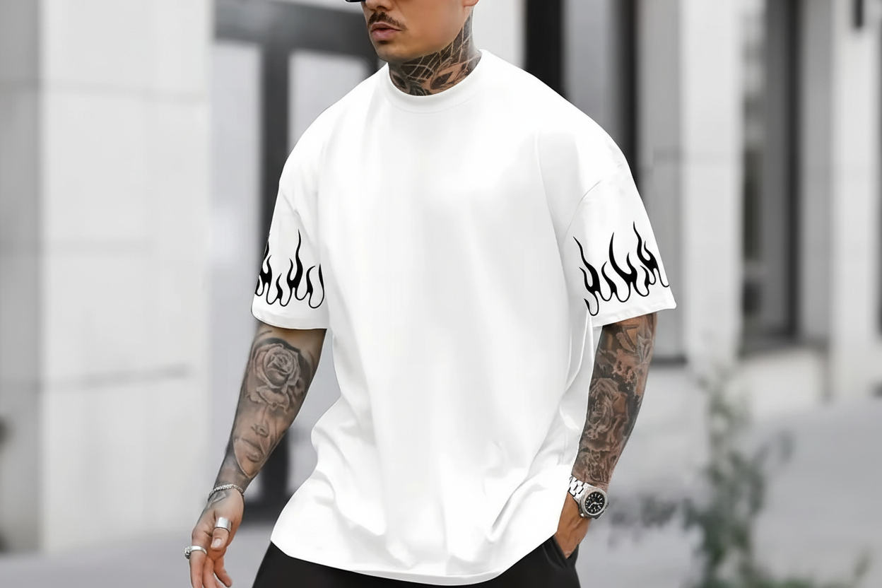 White Flame Sleeve Tee