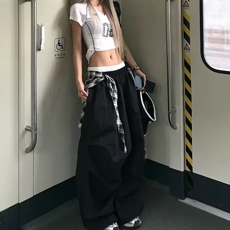 Plaid Sash Balloon Pants