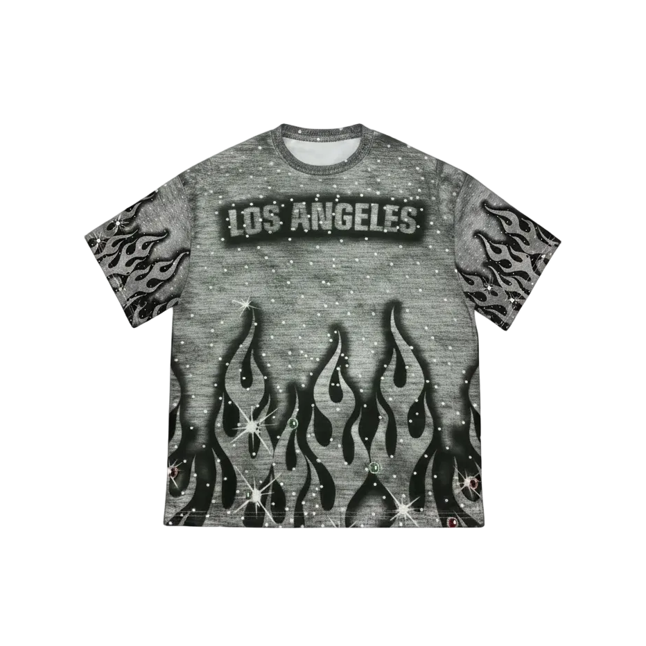 Los Angeles Flame Tee Grey