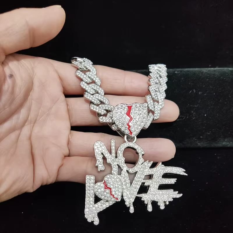 Iced Out No Love Cuban Link Necklace