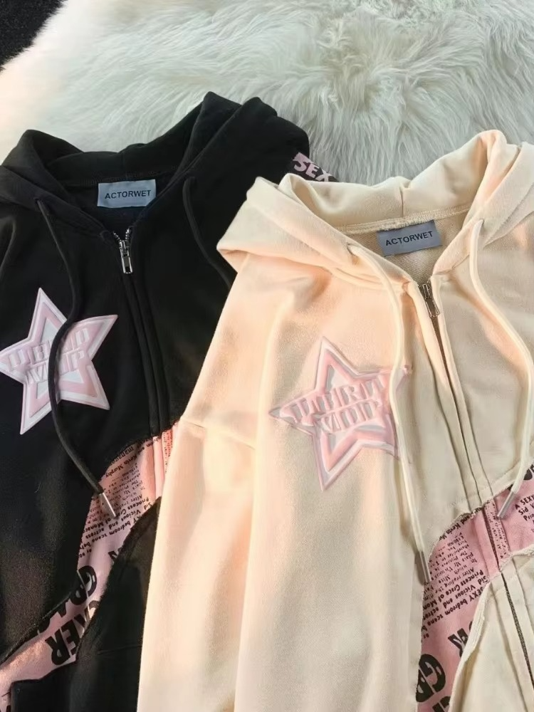 Star Grace Zip Hoodie — Cream
