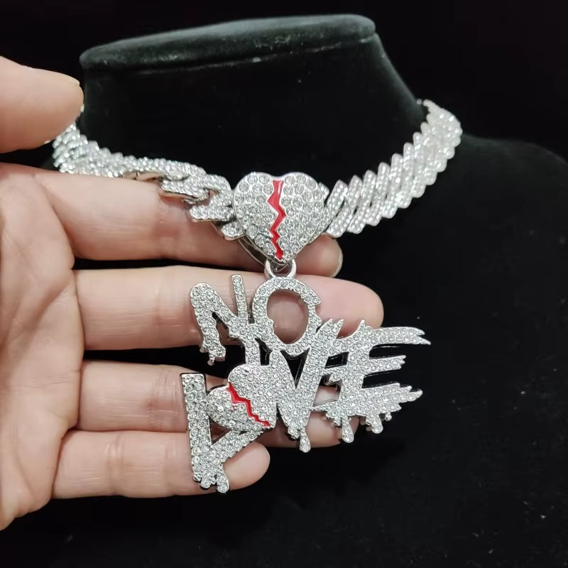 Iced Out No Love Cuban Link Necklace