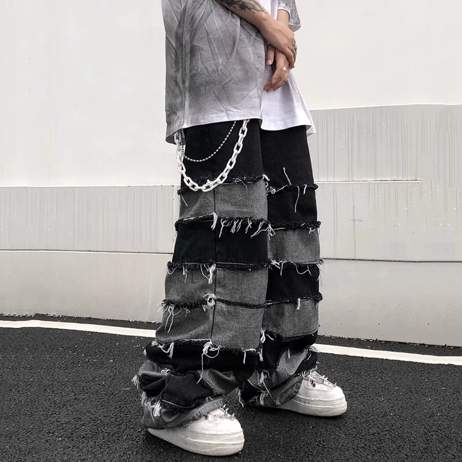 Patchwork Distressed Jeans