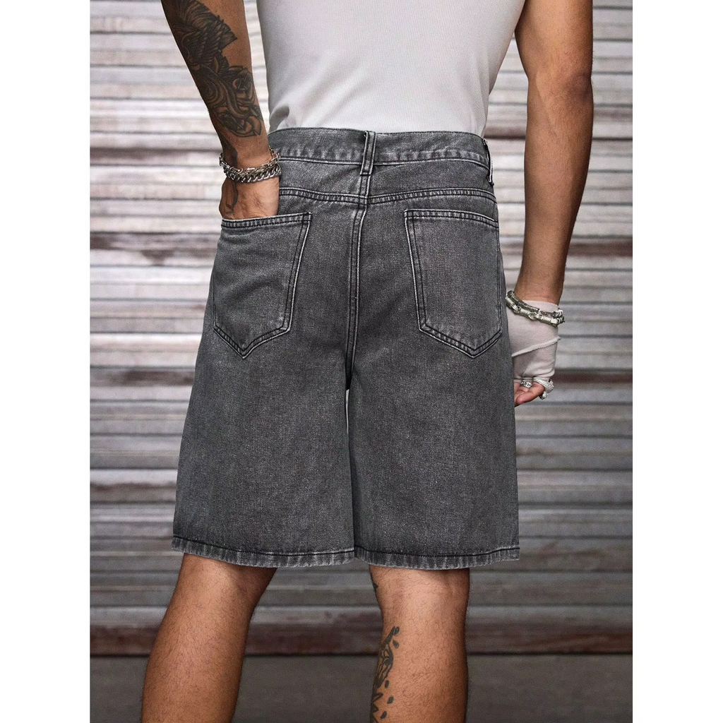 Rhinestone Flame Denim Shorts