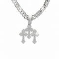 Iced Out Triple Cross Pendant Necklace