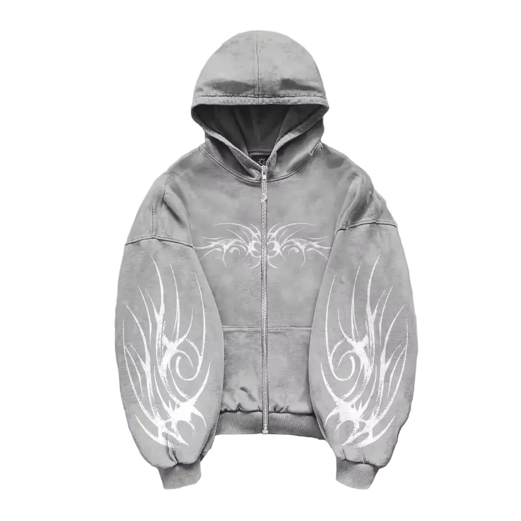 TRIBAL ECHO — Washed Zip Hoodie