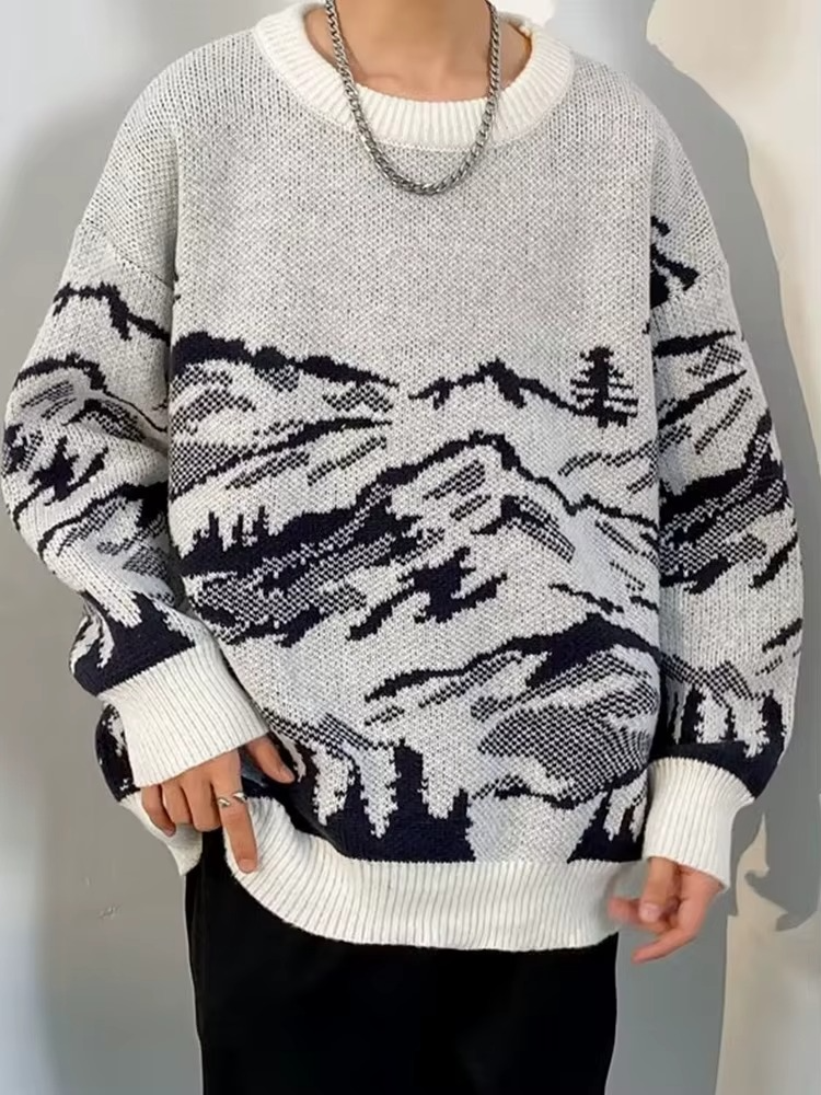 Mountain Jacquard Knit Sweater