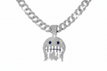 Iced Out Ghost Drip Cuban Link Necklace