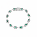 Emerald Pavé Silver Bracelet