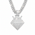 Iced Out Crown Diamond Cuban Link Necklace