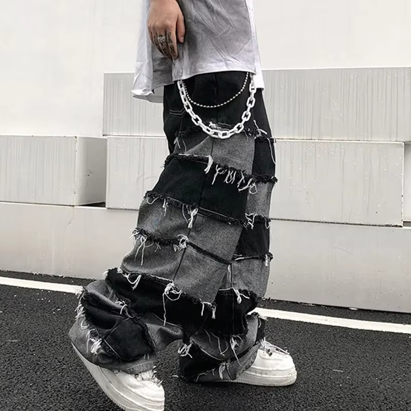 Patchwork Distressed Jeans