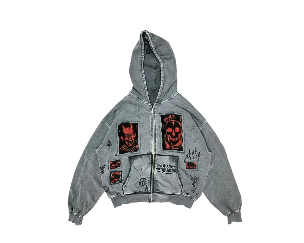 Demon Graffiti Zip Hoodie