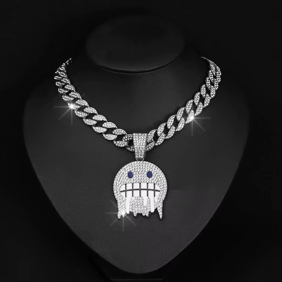 Iced Out Ghost Drip Cuban Link Necklace