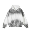 Smoke Wash Zip Hoodie — Grey