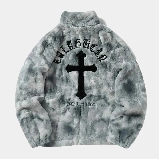 Tie-Dye Fleece Gothic Cross Jacket