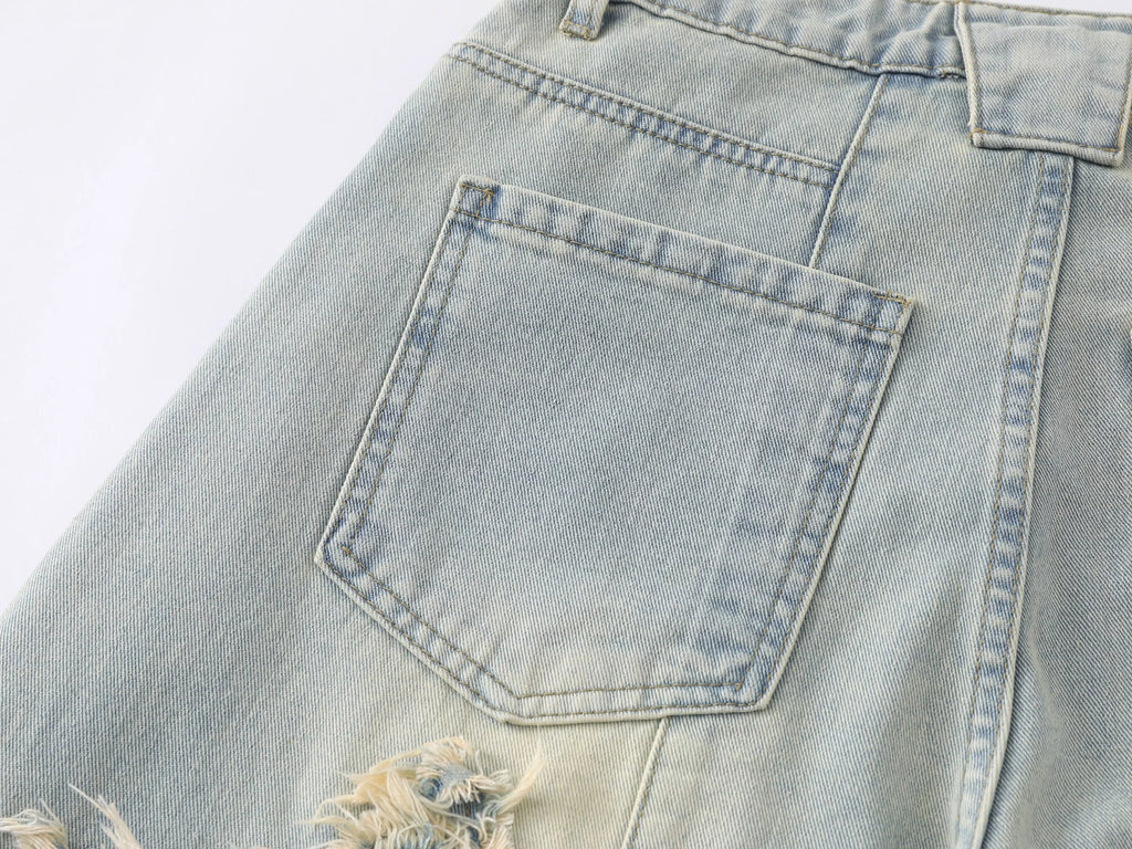 Star Frayed Denim — Ice Blue