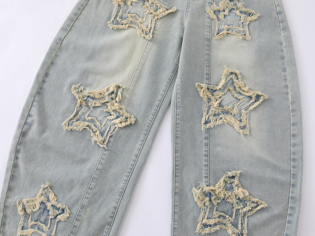 Star Frayed Denim — Ice Blue