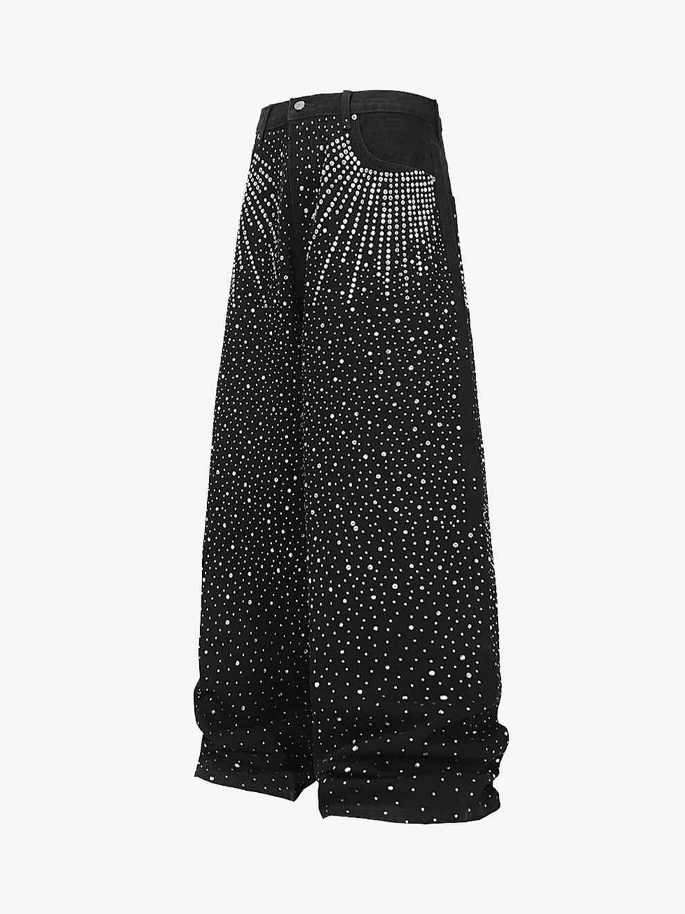 Crystal Rhinestone Denim — Black