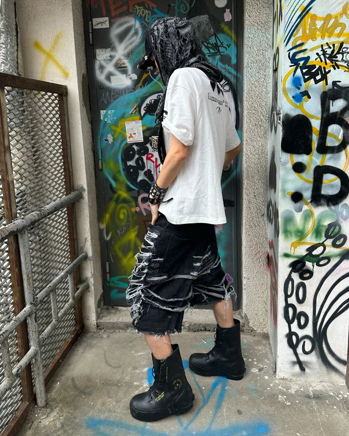 Extreme Slash Denim Shorts