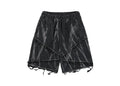 Diagonal Panel Fringe Shorts