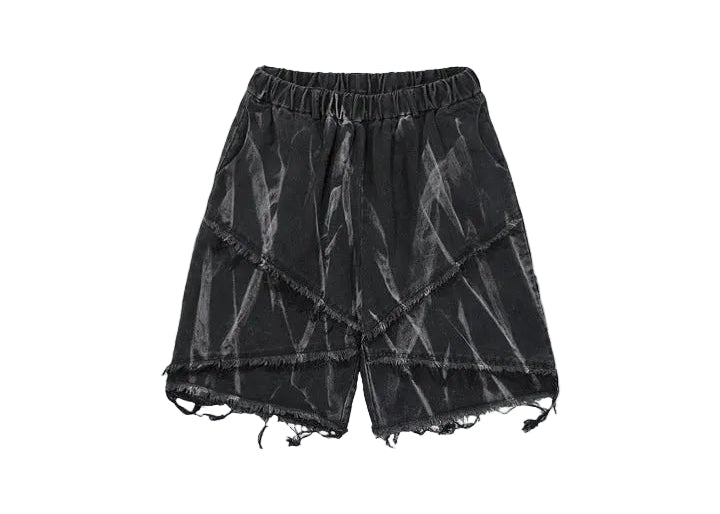 Diagonal Panel Fringe Shorts