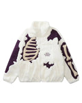 Skeleton Sherpa Jacket White/Purple