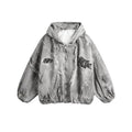 Gothic Patch Puffer Denim Jacket