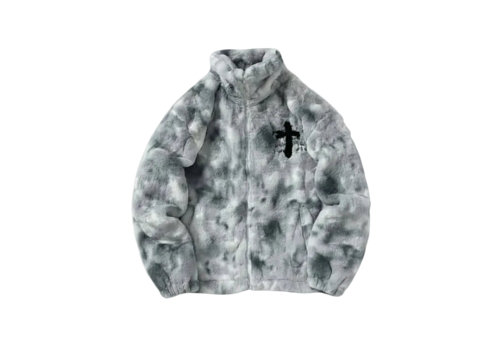 Tie-Dye Fleece Gothic Cross Jacket