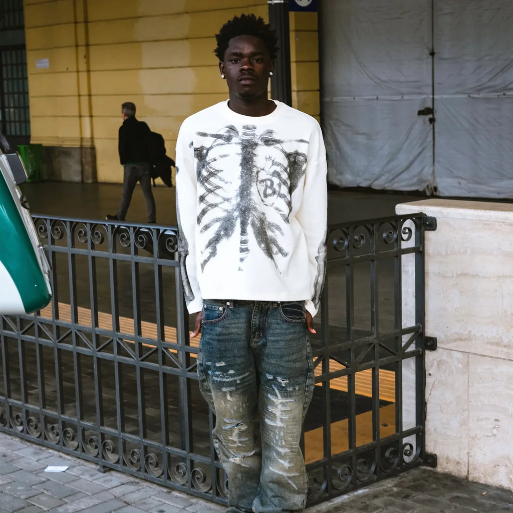 Skeleton X-Ray Knit Longsleeve White