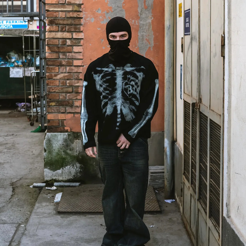 Skeleton X-Ray Knit Longsleeve Black